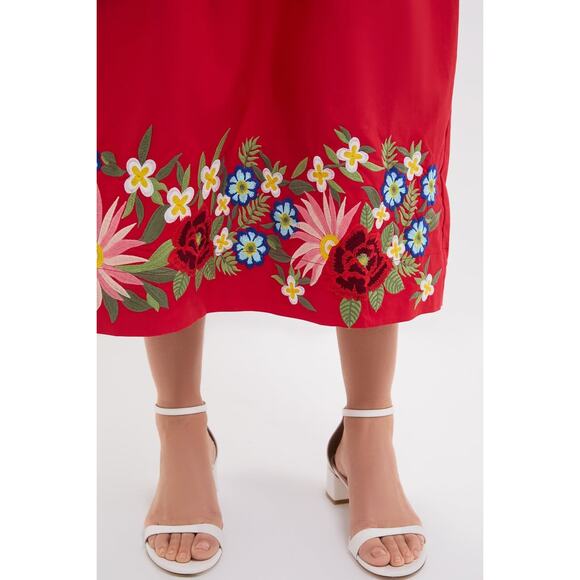 FANM MON Exclusive Red Ivy Dress Size XS NWT Retail $380 Tuckernuck - Picture 6 of 7